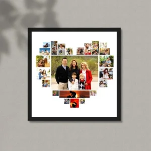 Heart Shape Photo Collage Frame